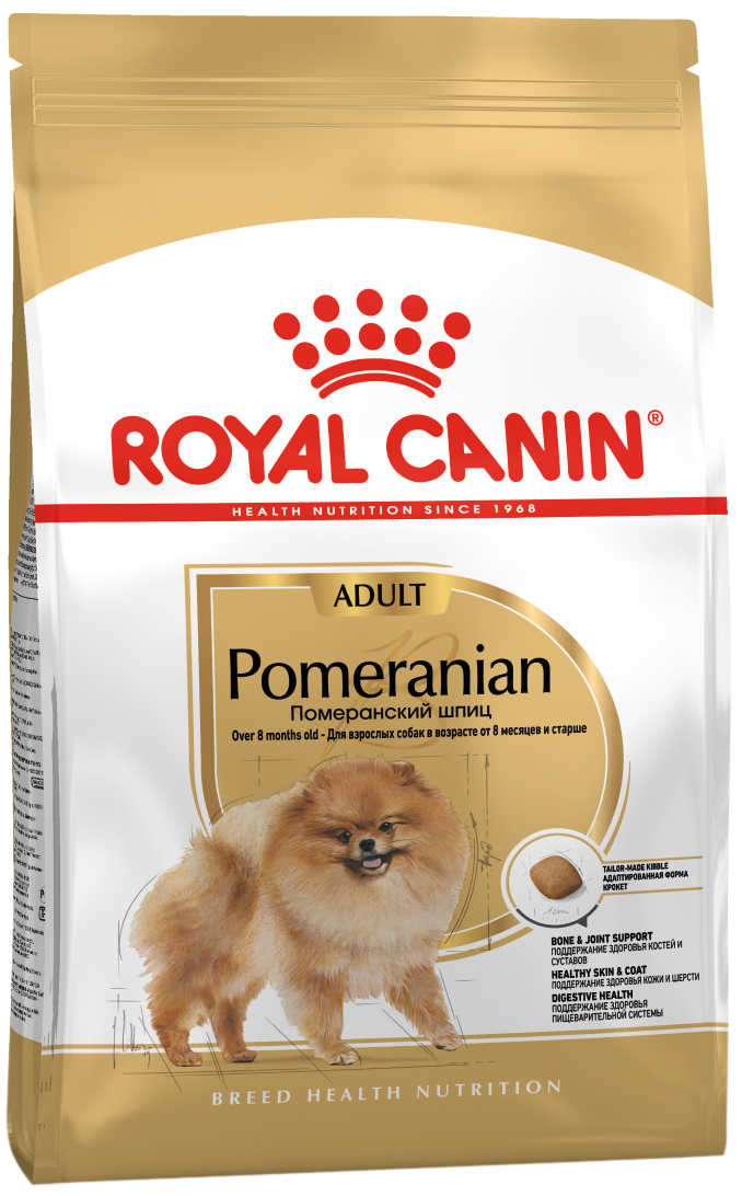 фото Сухой корм для собак royal canin pomeranian adult, померанский шпиц, домашняя птица, 1,5кг