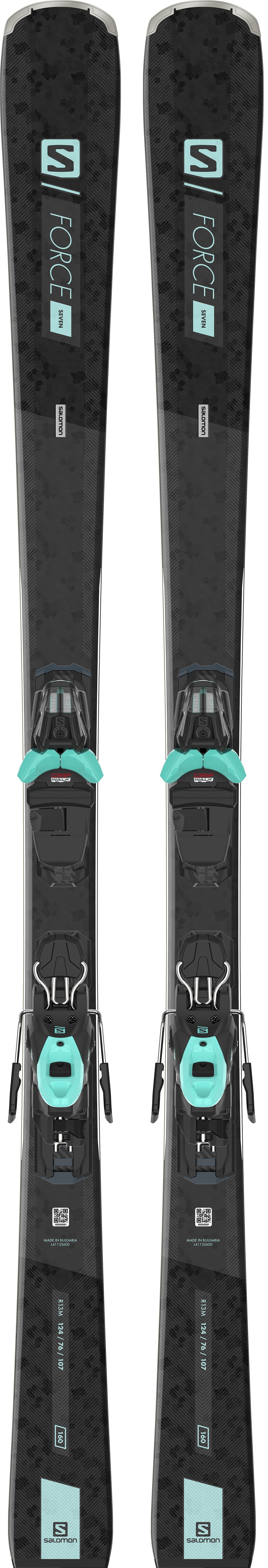 фото Горные лыжи salomon e s/force w 7 + m10 gw black/mint. l80 2021, black/mint, 150 см