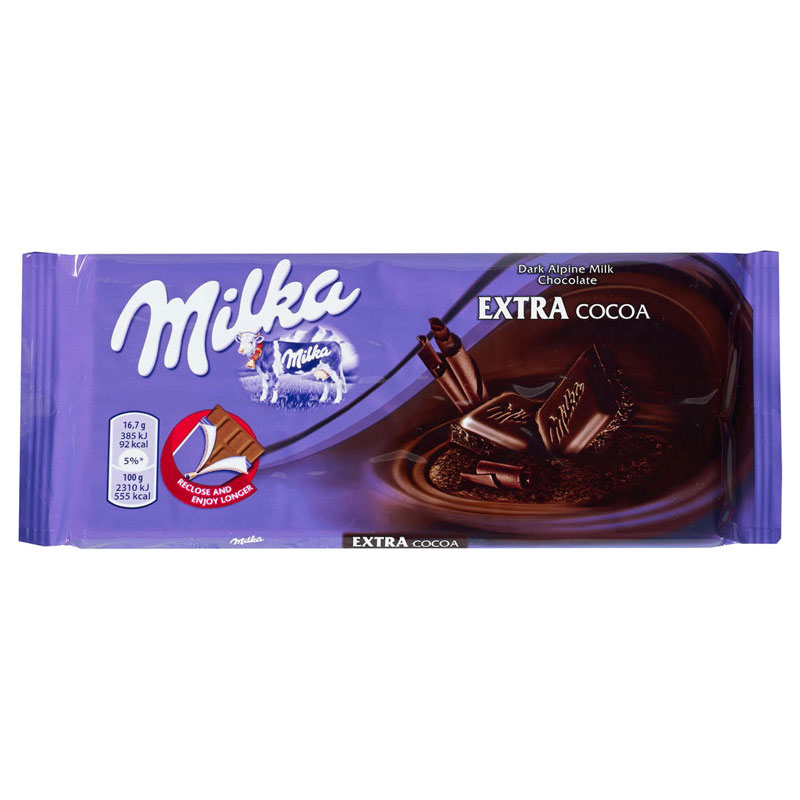 

Молочный шоколад Milka Extra Cacao Dark Chocolate 100г 23 шт