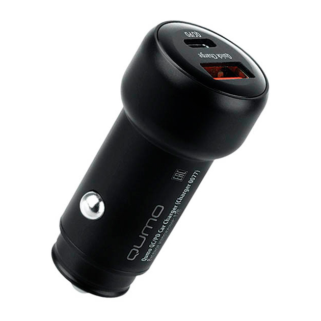 фото Зарядное устройство usb автомобильное qumo car charger all qc/pd 0079 black 30011