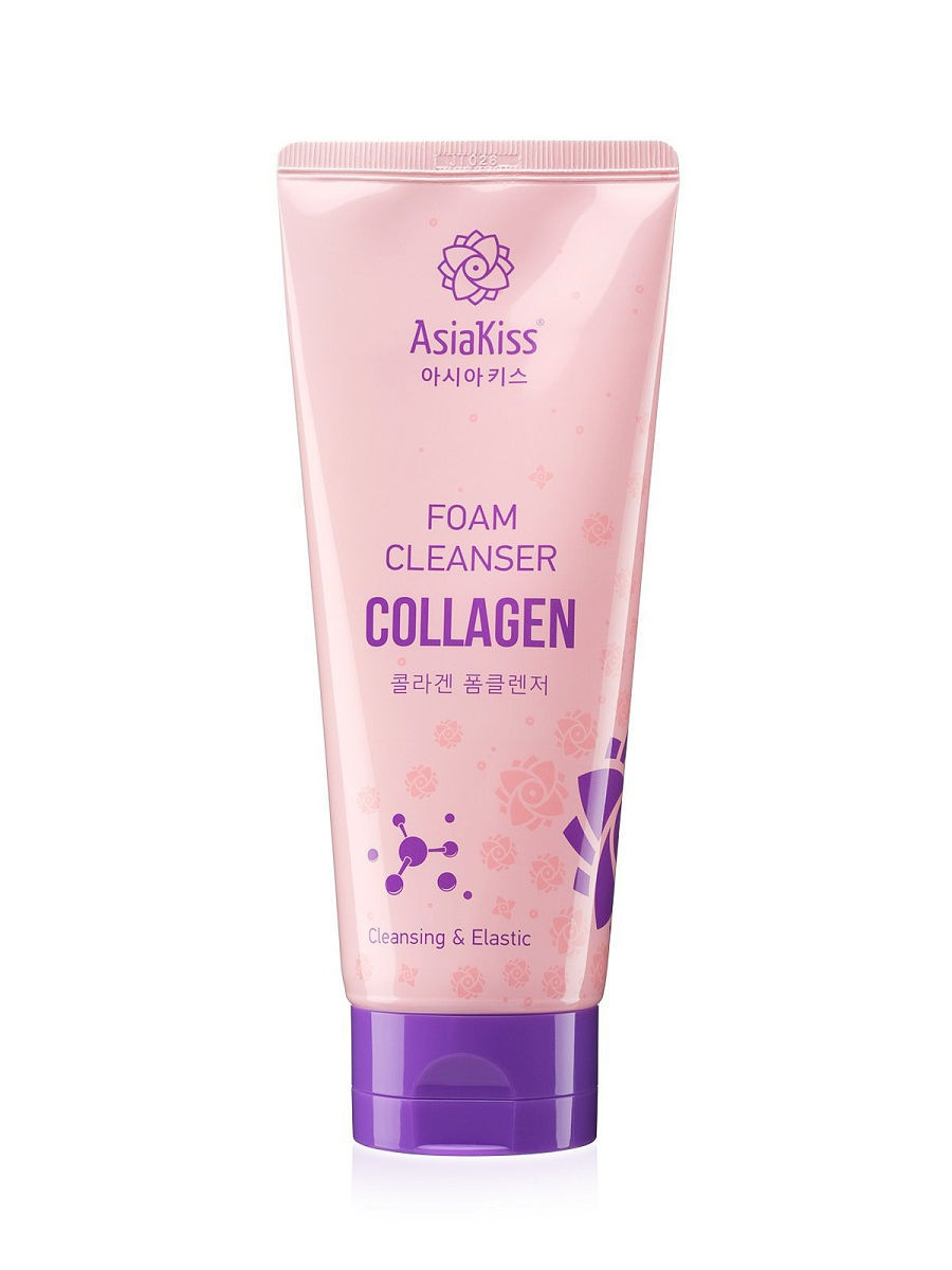 

Пенка для умывания с коллагеном Asiakiss, collagen foam cleanser, 180мл, АК513