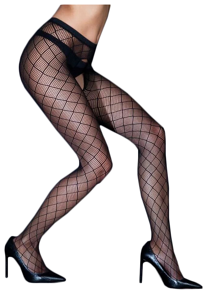 

Колготки с рисунком-сеткой и доступом Le Frivole, Черный, 94698-SM