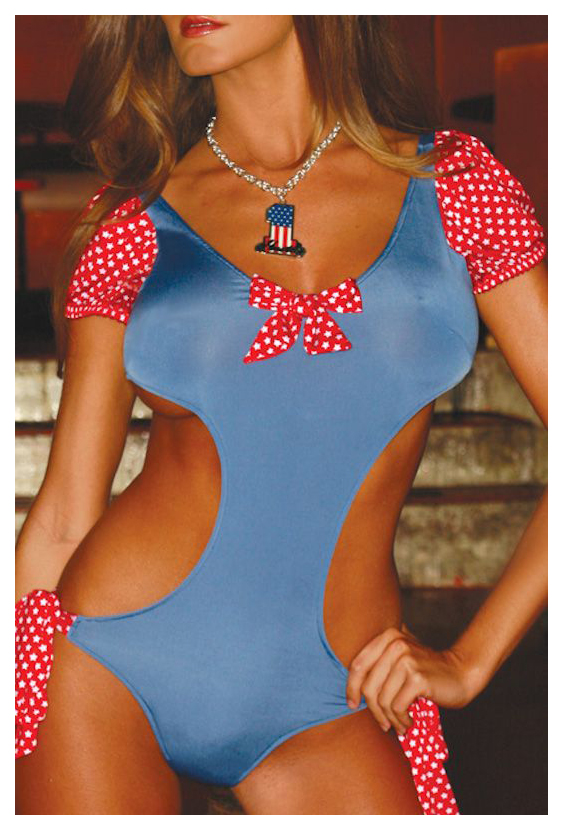Купальник с открытой спиной Hustler Lingerie Candy Dream красно-голубой S-L