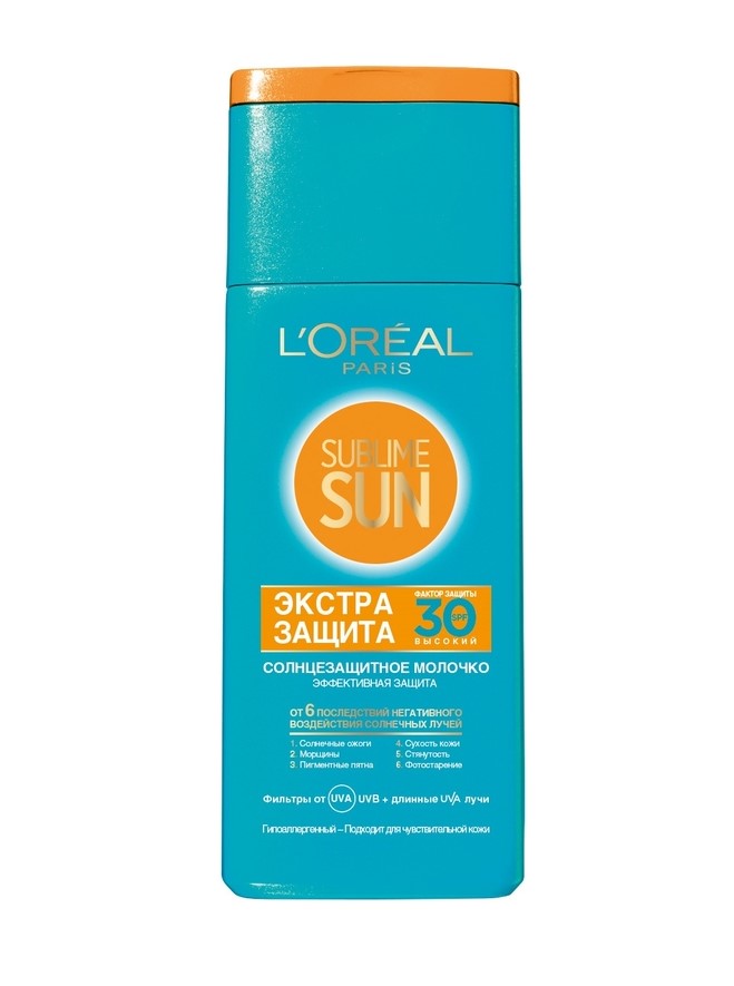 фото Солнцезащитное молочко l'oreal paris sublime sun экстра защита spf 30 200 мл