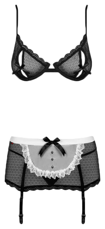 

Комплект горничной Maidme Obsessive, Белый;черный, 66321-SM