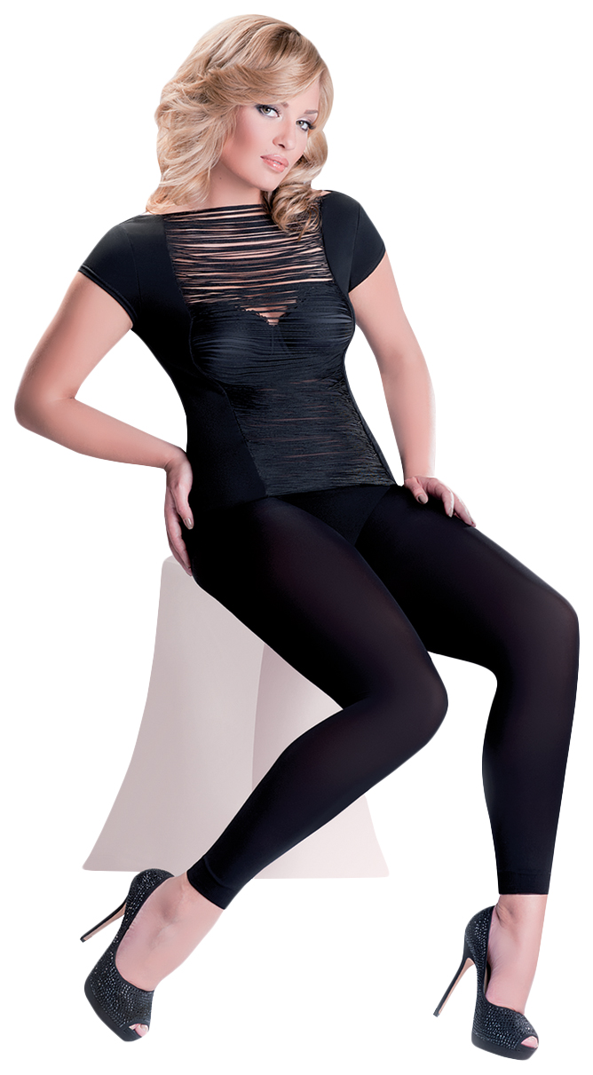

Черные легинсы из микрофибры Microfibre Leggings Plus Size 100 den Gabriella, Черный, 77188-SM