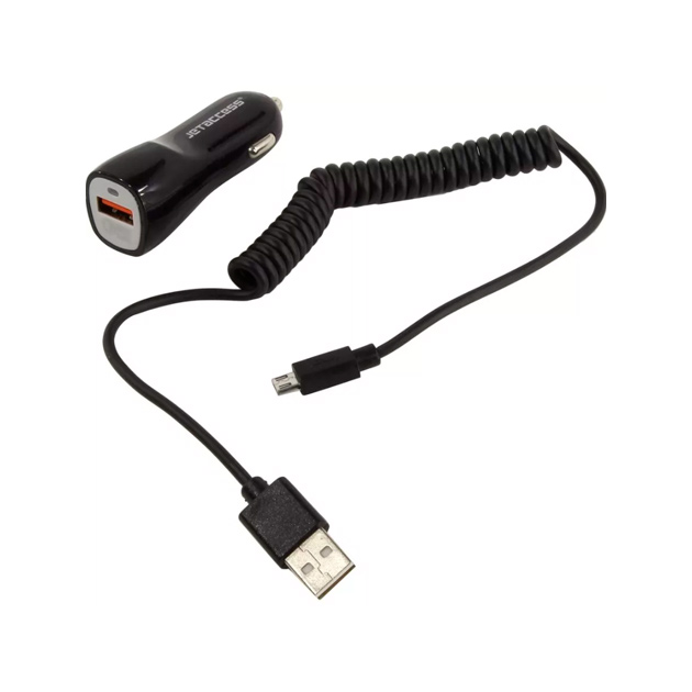 Автомобильный адаптер питания Jet-A UC-S19 Quick Charge 3.0 зарядка 3.1А USB-порт microUSB