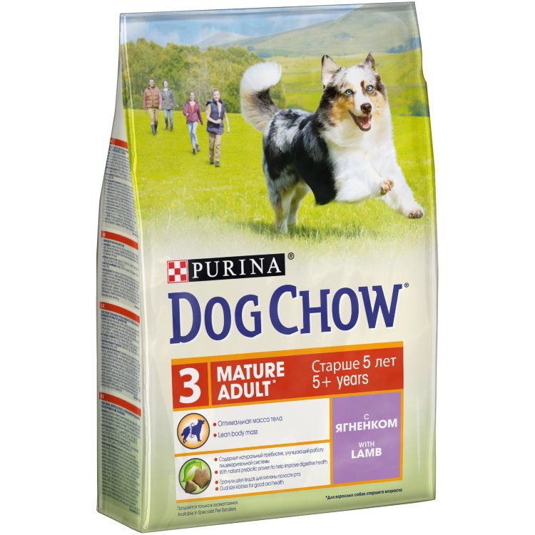 фото Сухой корм для собак dog chow mature adult, старше 5 лет, ягненок, 0,8кг