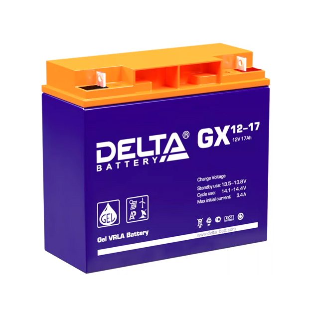 фото Аккумулятор delta gx 12-17 12в 17ач 181x77x167 мм обратная (-+)