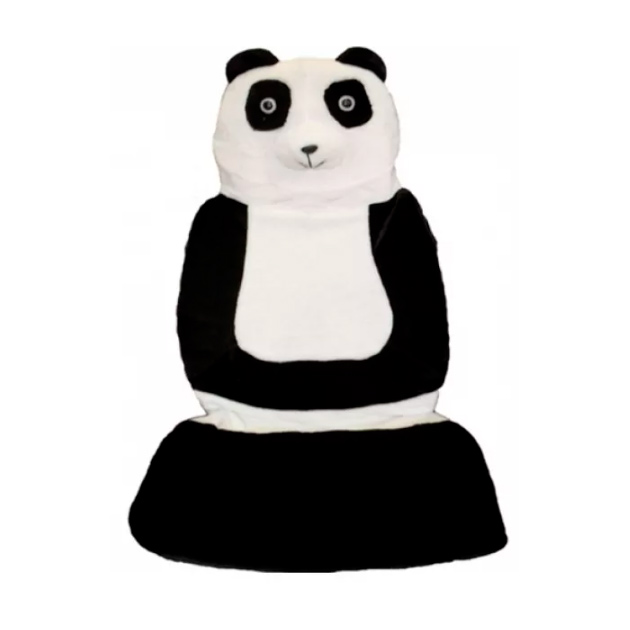 фото Накидка на сиденье панда искусственный мех черно-белый 1шт nobrand