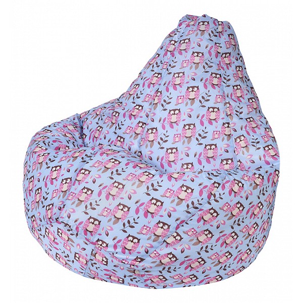 фото Кресло-мешок dreambag совы xl xl, голубой с цветным рисунком