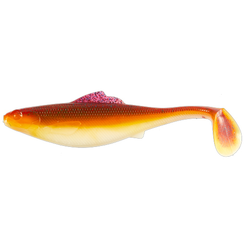 

Силиконовая приманка Lucky John Pro Series Roach Paddle Tail 89 мм, G01, 6 шт., Красный;желтый, Pro Series Roach Paddle Tail