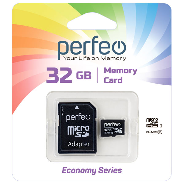 Карта памяти Perfeo microSD 32GB High-Capacity (Class 10) economy series