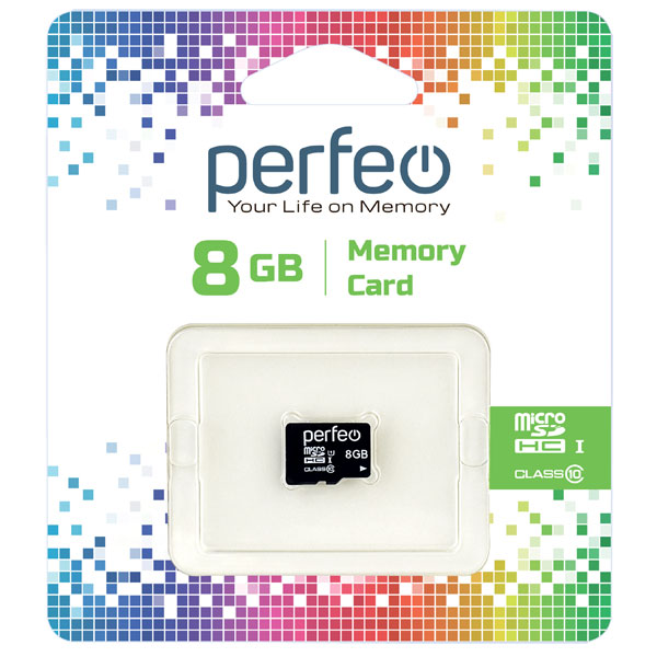 Карта памяти Perfeo microSD 8GB High-Capacity (Class 10) без адаптера