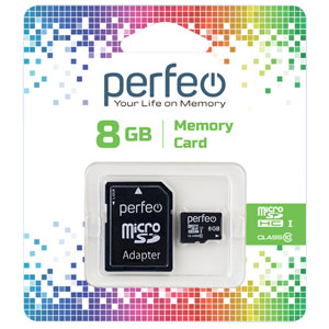 фото Карта памяти perfeo microsd 8gb high-capacity (class 10)