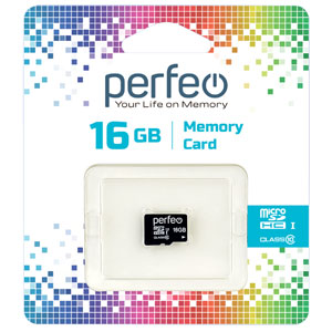 Карта памяти Perfeo microSD 16GB High-Capacity (Class 10) без адаптера