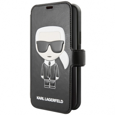 фото Чехол karl lagerfeld booktype iconik embossed для apple iphone 11 black