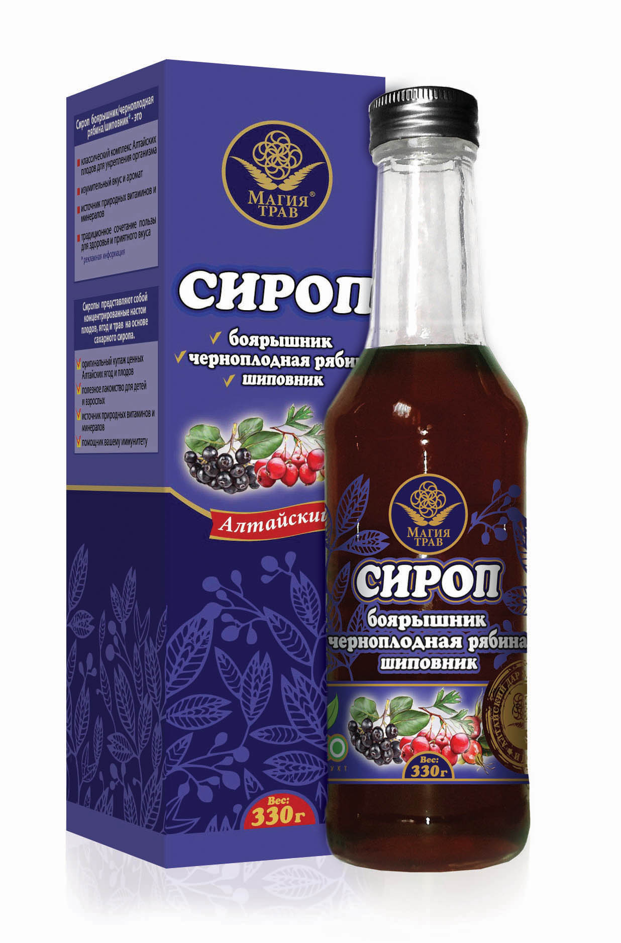 Сироп боярышник-черноплодная рябина 330 г