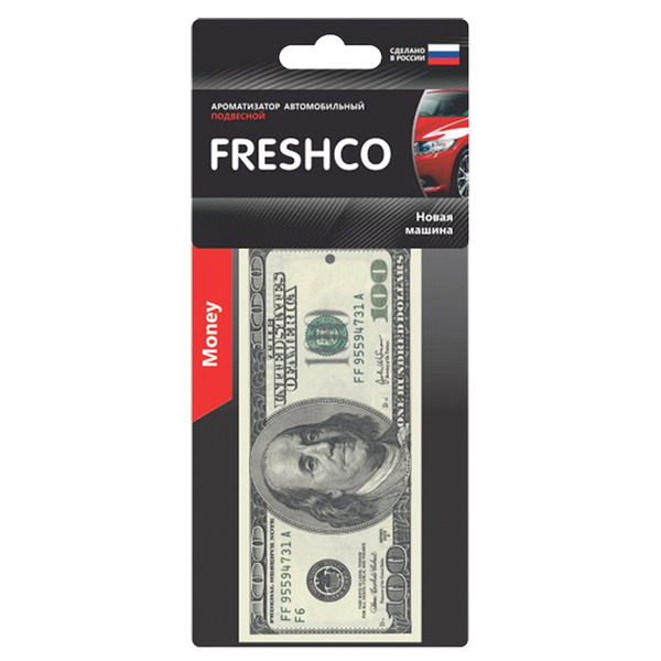 фото Ароматизатор freshco 100 $ пропитанный пластинка новая машина usd-100