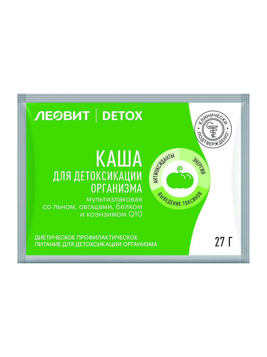 

Каша Леовит Detox для детоксикации организма мультизлаковая со льном и овощами 27 г
