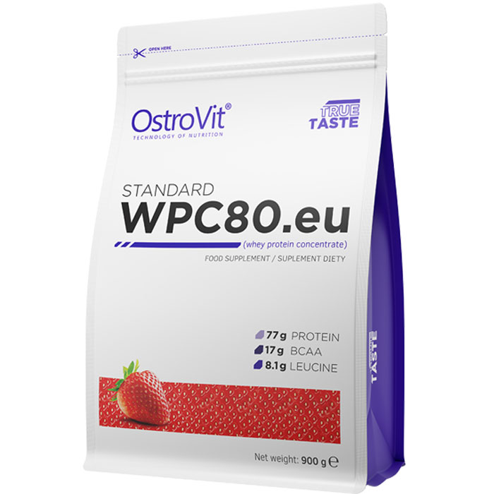 фото Протеин ostrovit standard wpc80.eu, 900 г, клубника