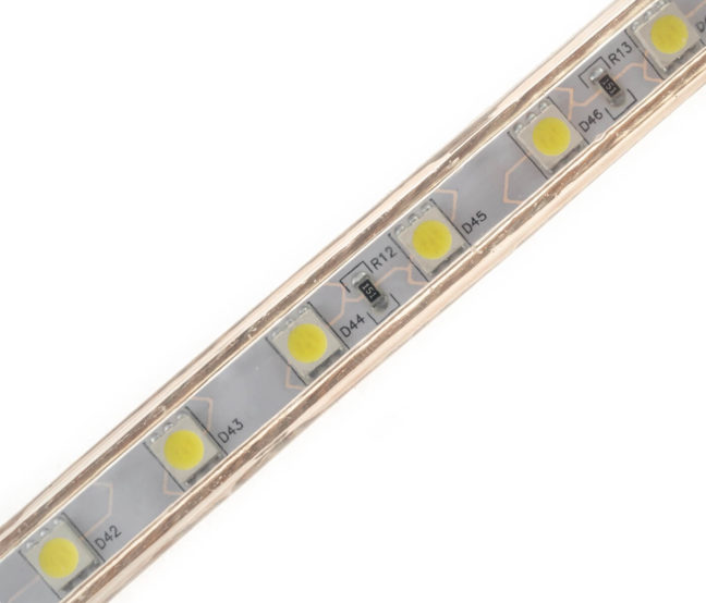 фото Светодиодная лента smd 5050, 60 led, 220 в, 14.4 вт, ip67, 900 лм, теплый белый (3000 к) urm