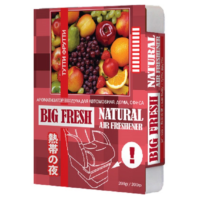 

Ароматизатор в машину FKVJP Big Fresh тутти фрутти, Белый