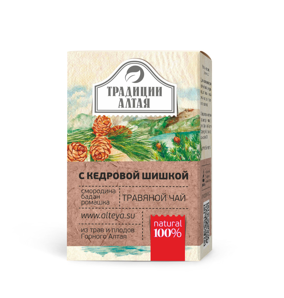 Чайный напиток травяной чай с кедровой шишкой (50г)