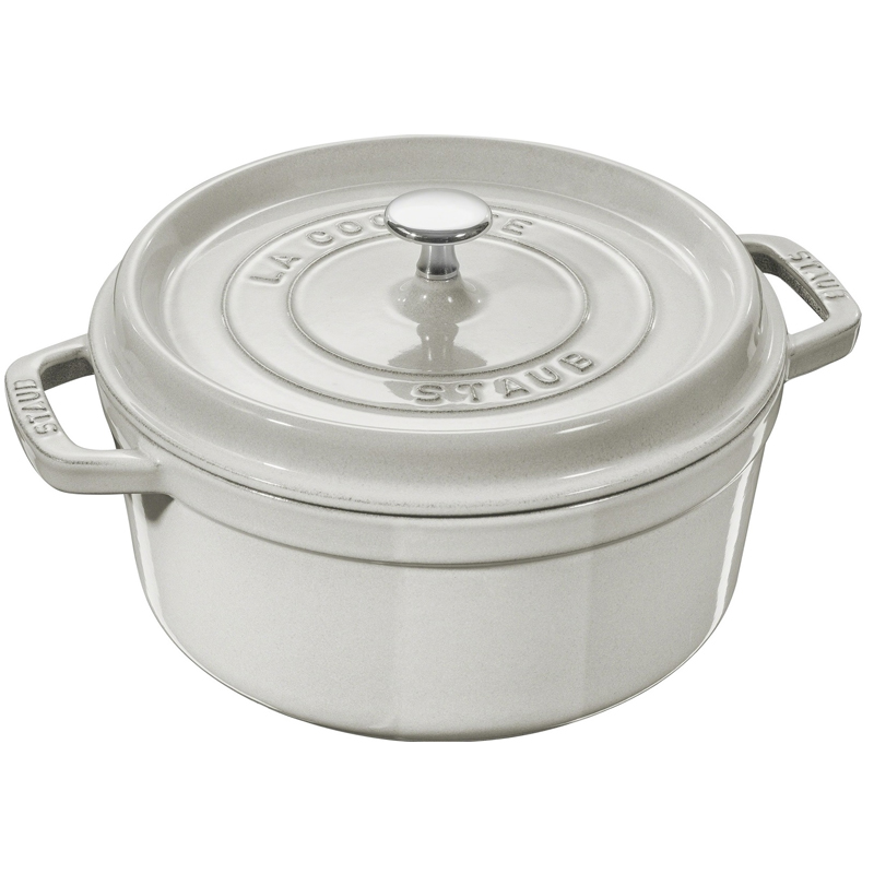 

Кокот круглый STAUB 28 см 6,7 л белый трюфель, Серый, STAUB LA COCOTTE