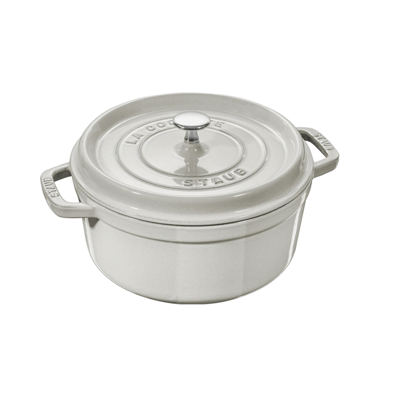 

Кокот круглый STAUB 22 см 2,6 л белый трюфель, Серый, STAUB LA COCOTTE