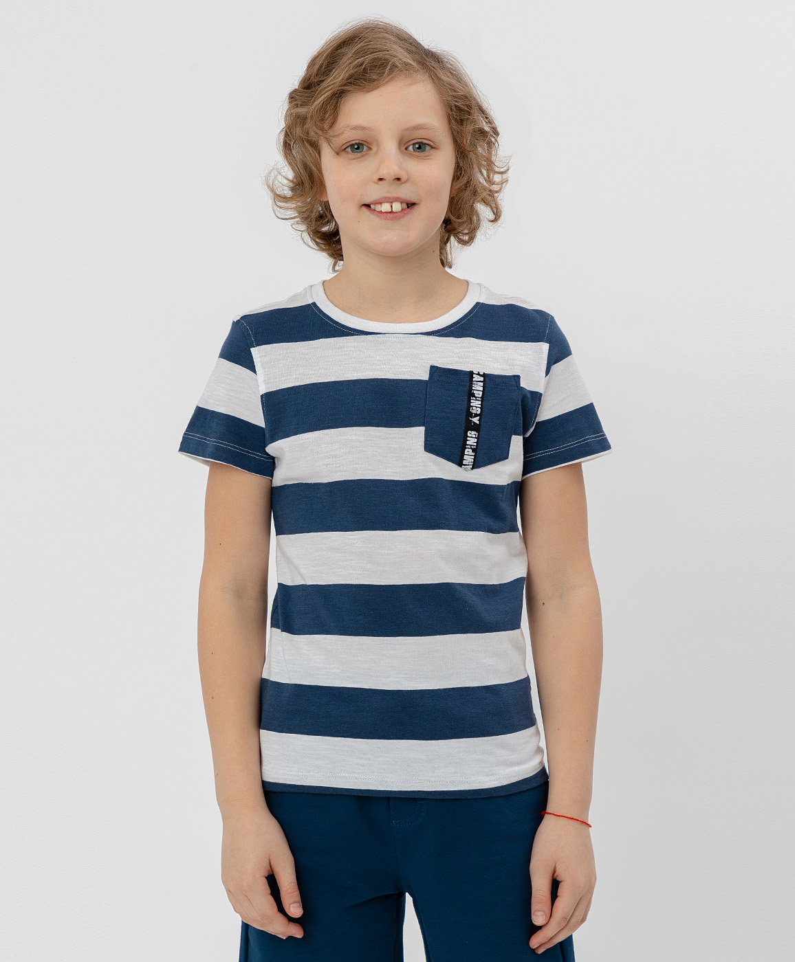 

Футболка для мальчиков Button Blue, цв. синий, р-р 134, 120BBBC12031005