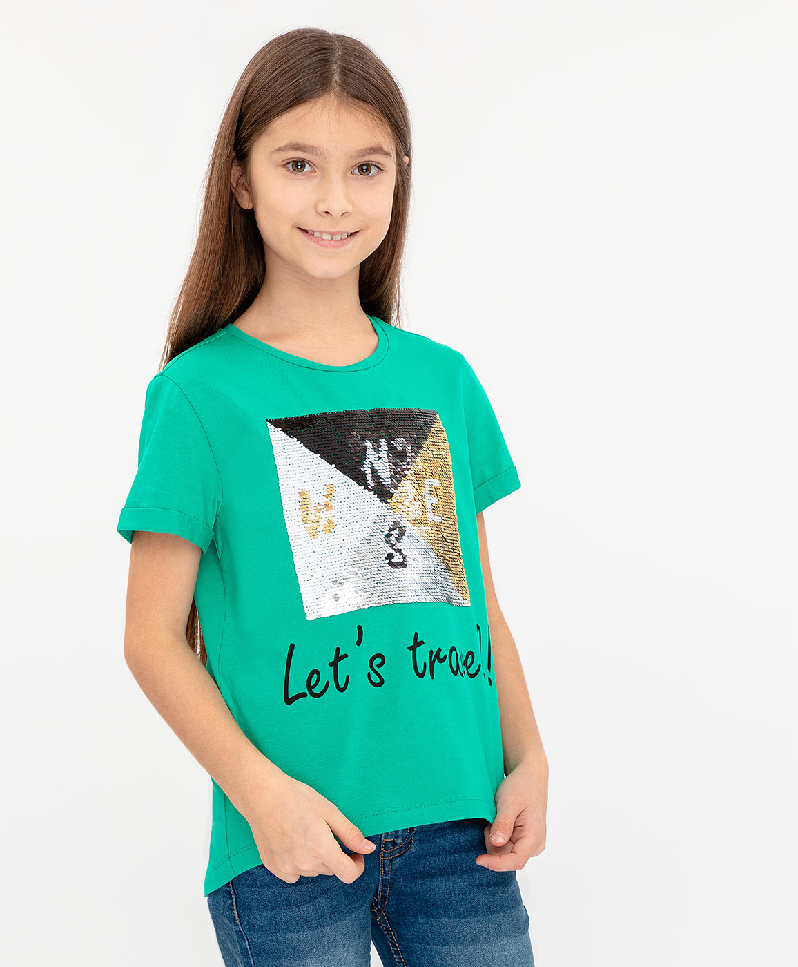 

Футболка для девочек Button Blue, цв. зеленый, р-р 98, 120BBGC12024800