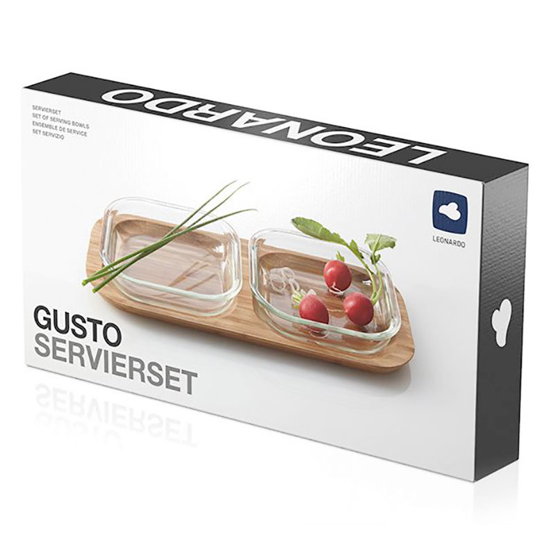 

Сервировочный набор Leonardo Gusto 2 чаши на подставке