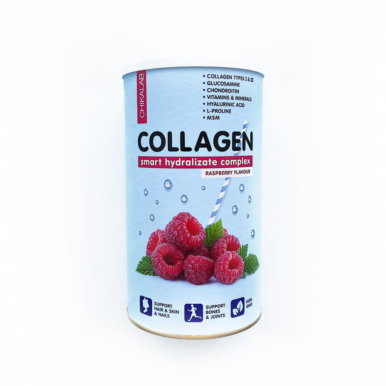 фото Напиток с коллагеном chikalab collagen, 400 г, малина