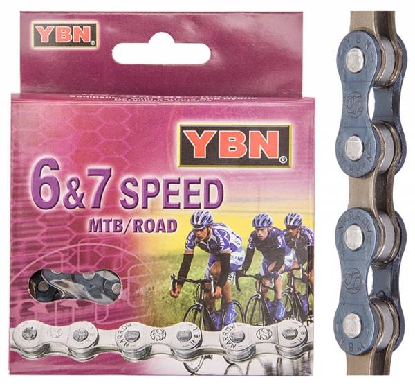 

Велосипедная цепь YBN S50 , 110 звеньев, Серый, S50
