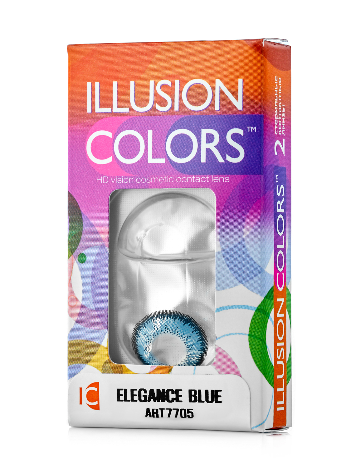 Купить Контактные линзы ILLUSION colors Elegance 2 линзы -5.0D blue синий