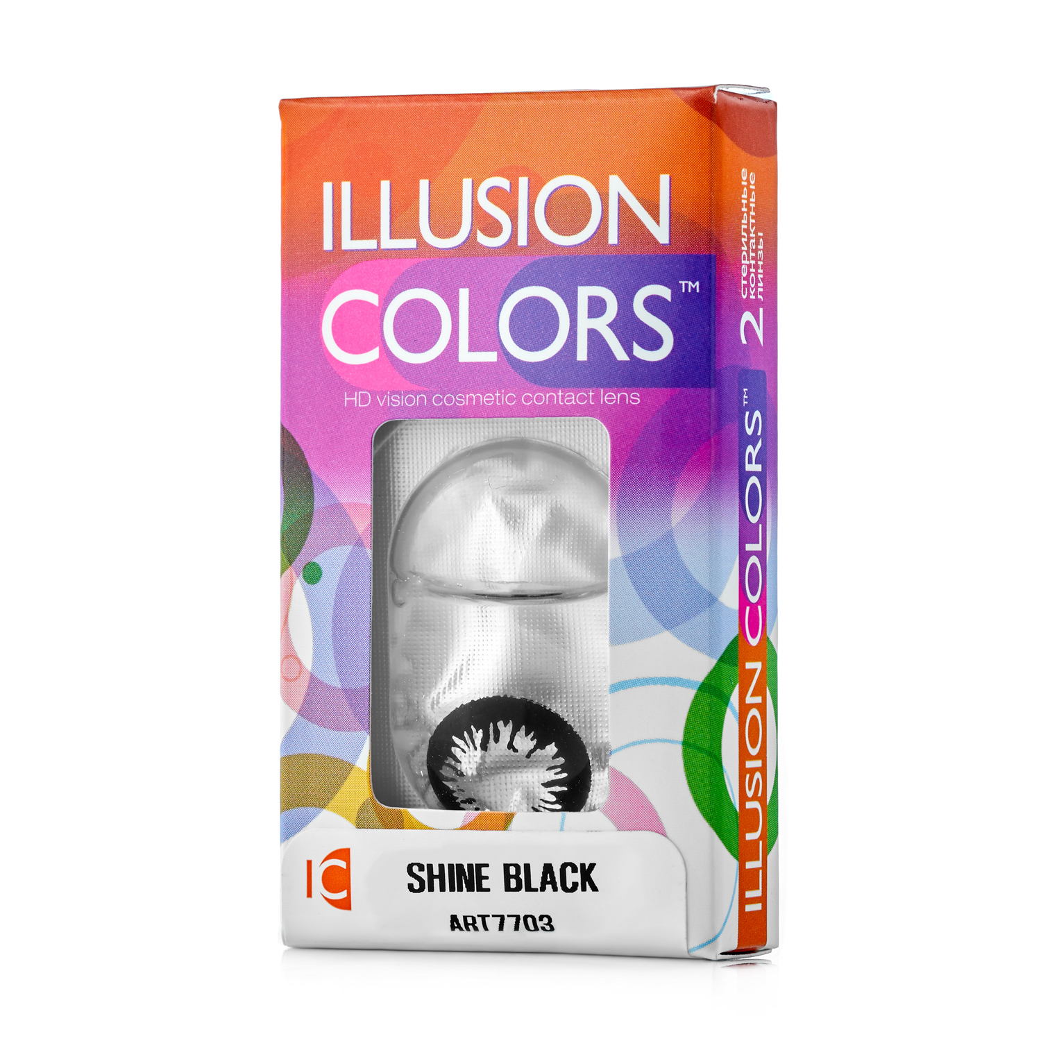 Купить Контактные линзы ILLUSION colors Shine 2 линзы 6.0D black черный