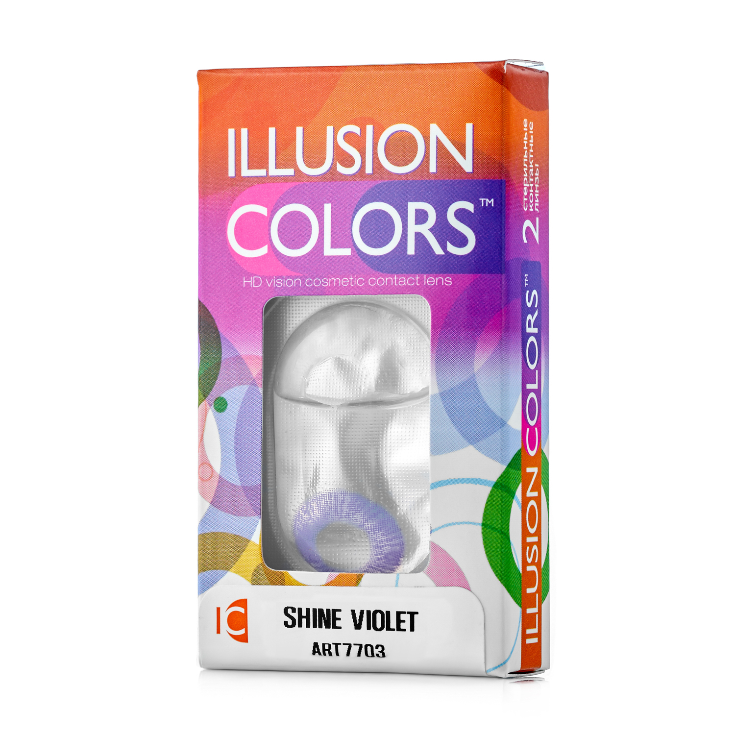 Контактные линзы ILLUSION colors Shine 2 линзы -4.0D violet фиолетовый  - купить со скидкой