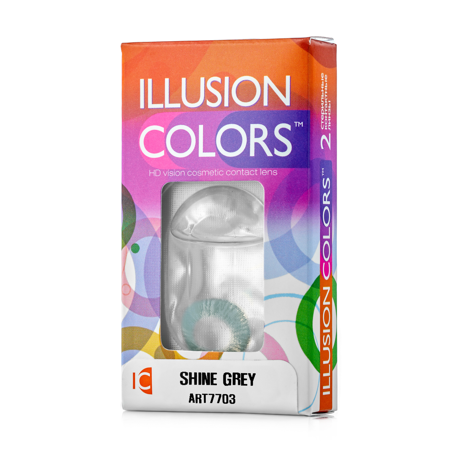 Купить Контактные линзы ILLUSION colors Shine 2 линзы -6.0D grey серый