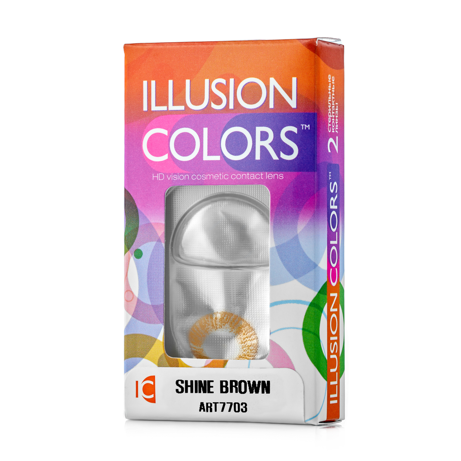 Купить Контактные линзы ILLUSION colors Shine 2 линзы -6.0D brown карий