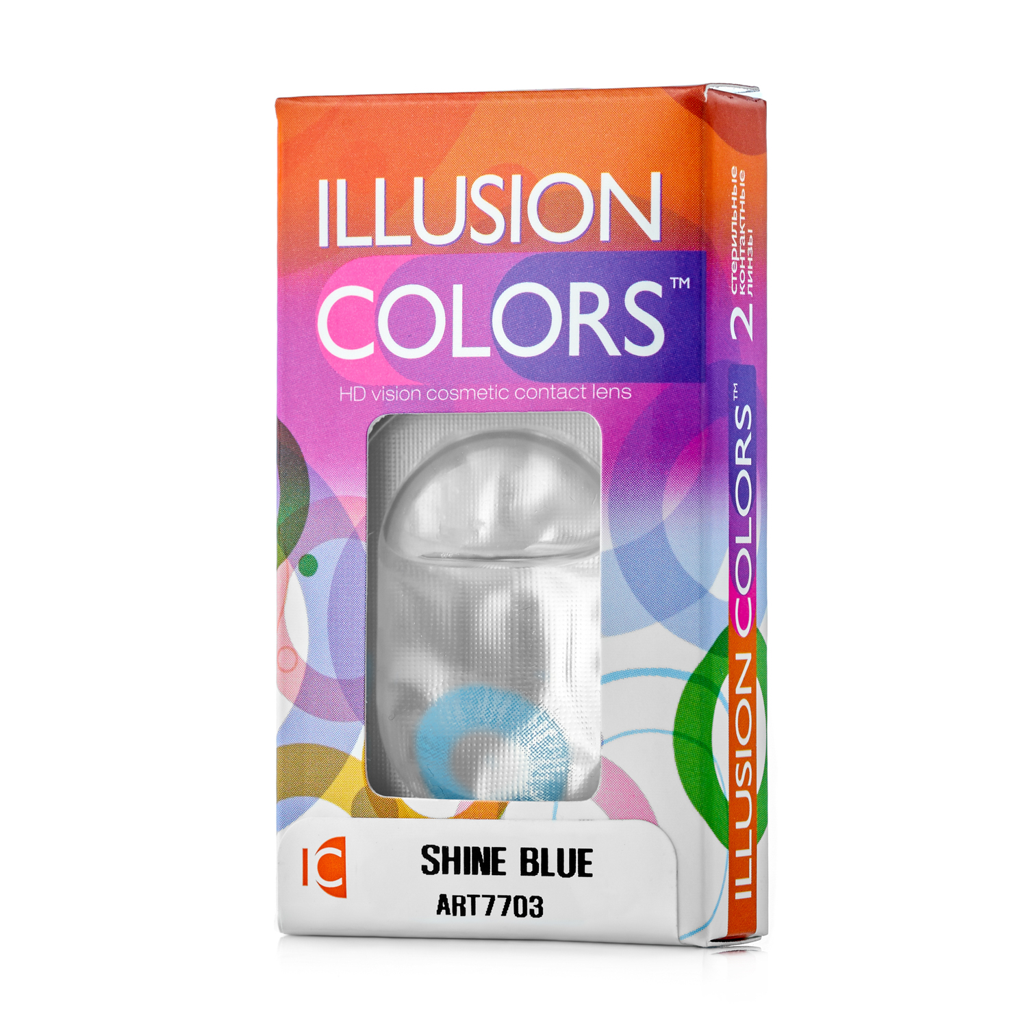 Купить Контактные линзы ILLUSION colors Shine 2 линзы -6.0D blue голубой