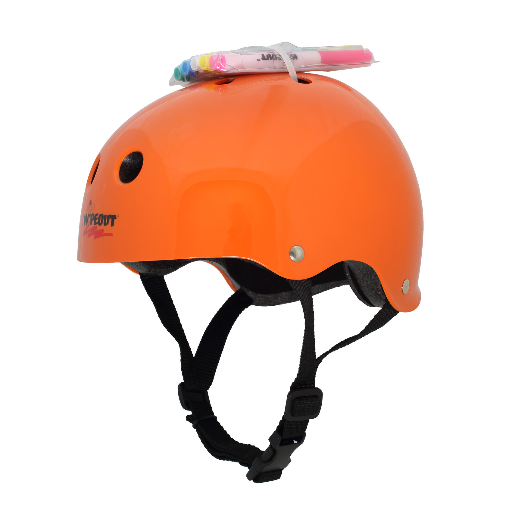фото Шлем защитный с фломастерами wipeout (l 8+) - оранжевый