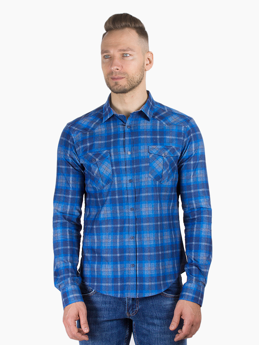 фото Рубашка мужская dairos gd81100389 синяя 2xl