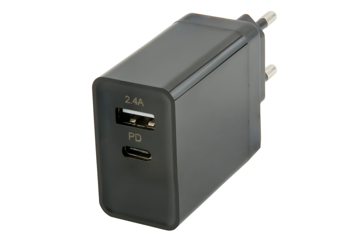 

Сетевое зарядное устройство RED LINE Tech, 1 USB/1 USB Type-C, 3 A, black, Tech