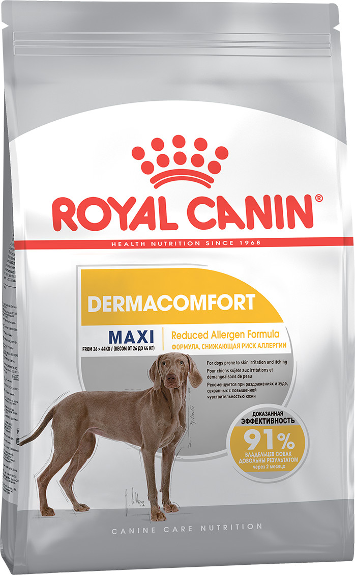 фото Сухой корм для собак royal canin maxi dermacomfort , мясо, 3кг