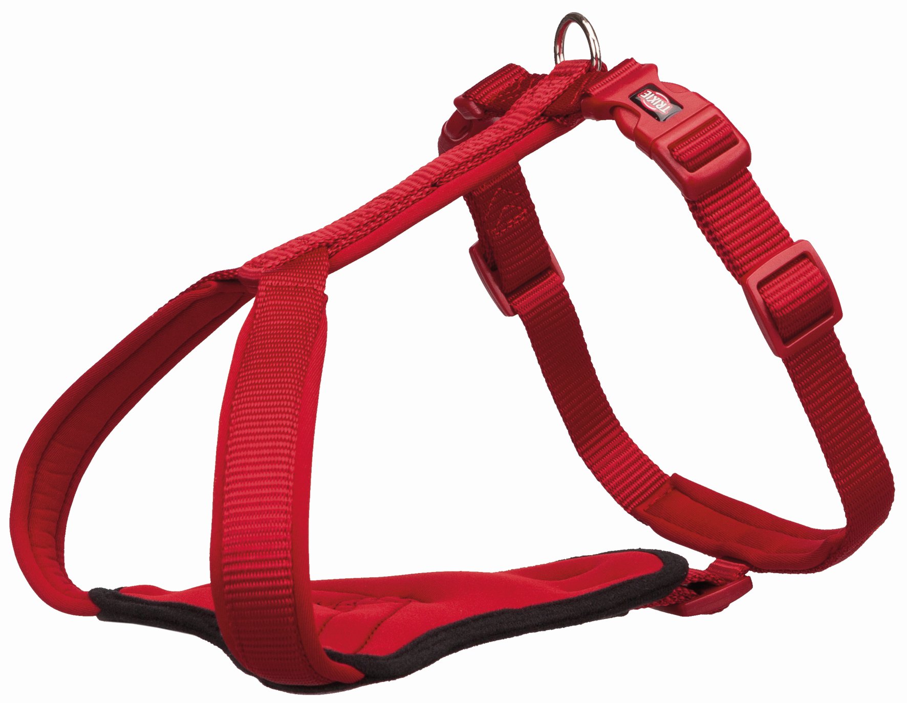 Шлейка для собак TRIXIE Premium Y-harness, L, M, нейлон, пластик, красный, 65–80 см, 20 мм