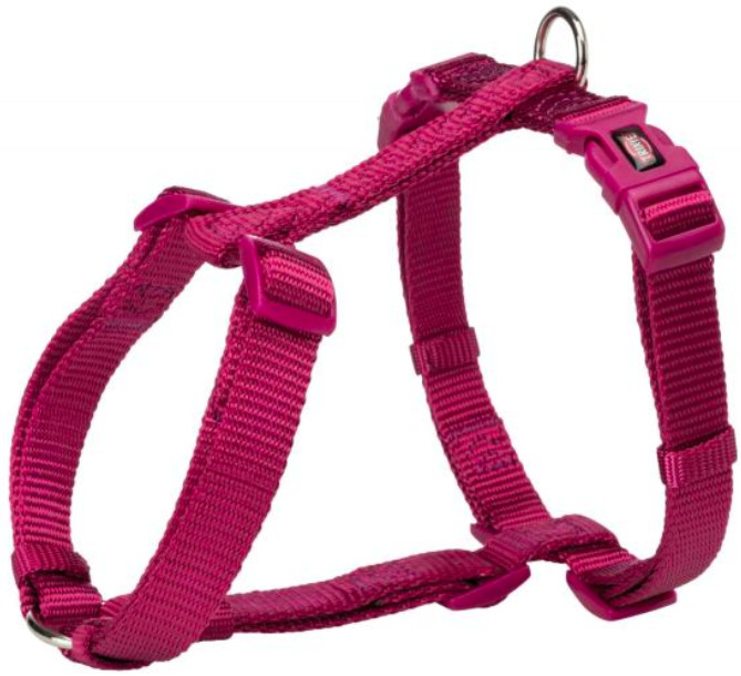 Шлейка для собак TRIXIE Premium H-Harness, L, M, нейлон, пластик, розовый, 52–75 см/20 мм