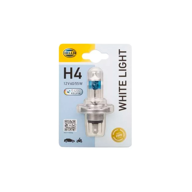 

Лампа накаливания, H4 12V 60/55W P43t, WL 4200K, White Light, (x1) HELLA 8GJ223498-128