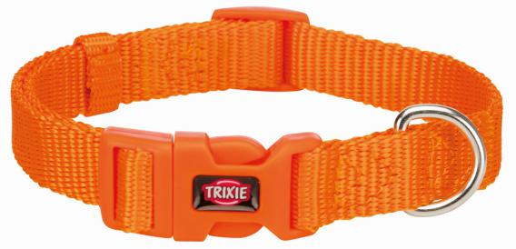 Ошейник для собак повседневный TRIXIE Premium, обхват шеи 22-35см, 10мм, нейлон, оранжевый