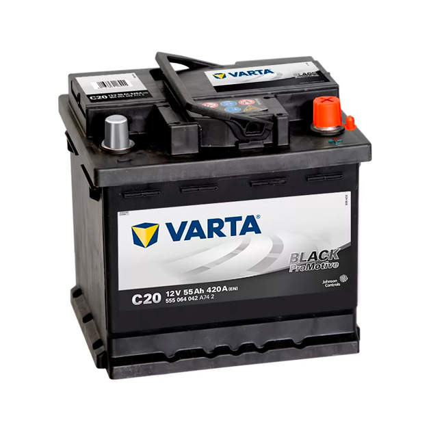 фото Аккумулятор varta 555064042 promotive black 12v 55ah 420a r 13,44kg 242x175x190 мм